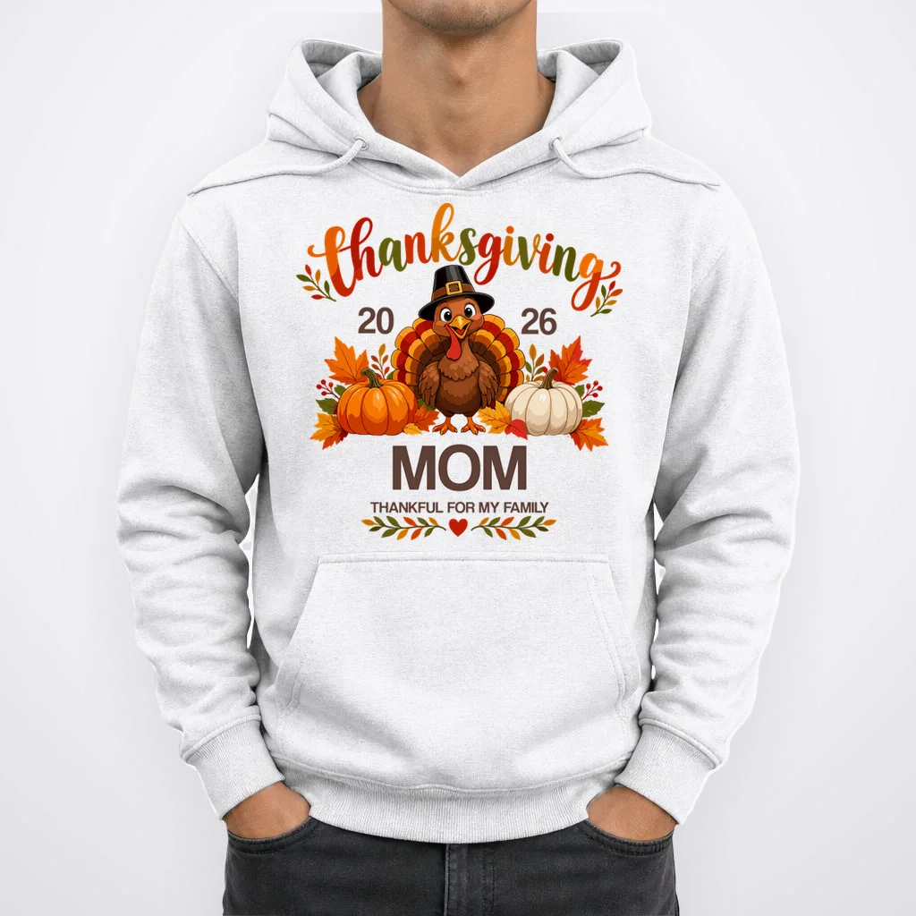 Thanksgiving Personalized Year Custom Gift - Vintage Turkey Family Thanksgiving Design Men's Hoodie - Front 1