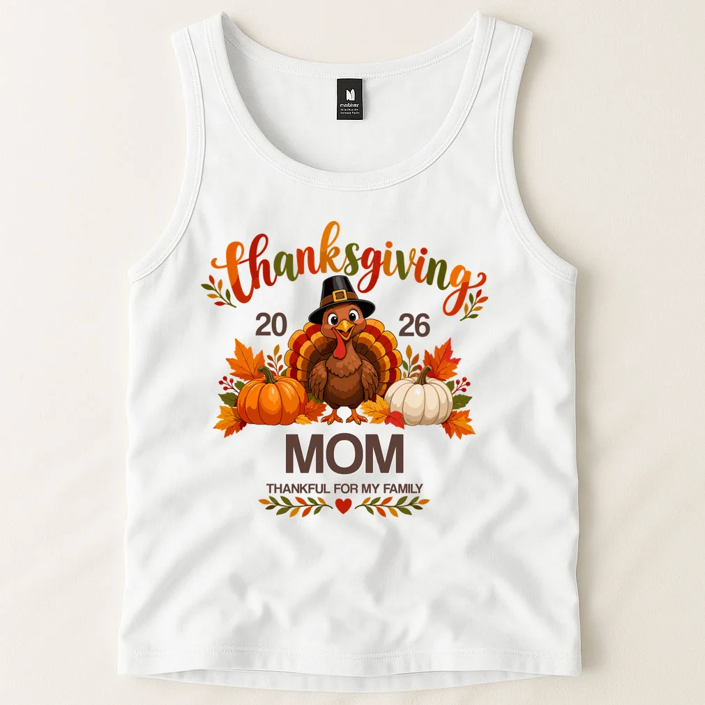 Thanksgiving Personalized Year Custom Gift - Vintage Turkey Family Thanksgiving Design Men's Tank Top - Front 1