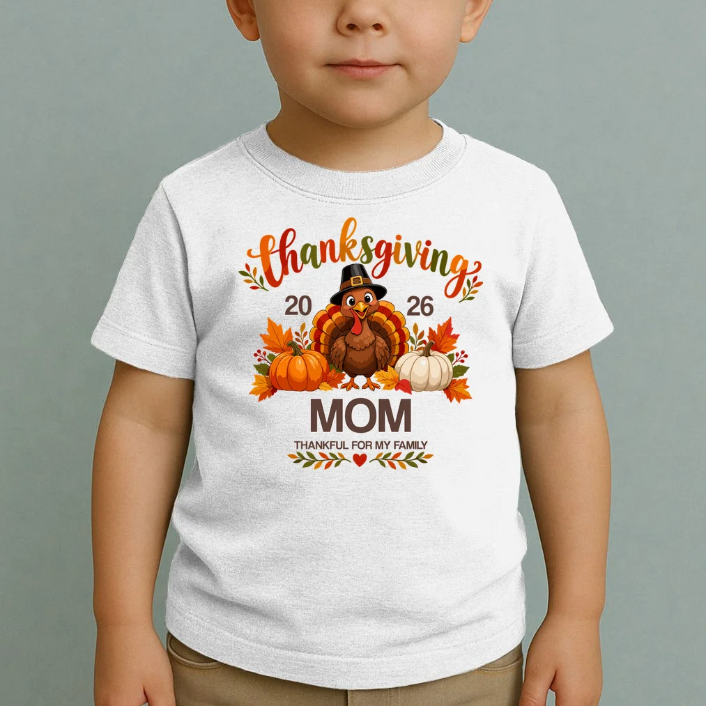 Thanksgiving Personalized Year Custom Gift - Vintage Turkey Family Thanksgiving Design Toddler T-Shirt - Front 1