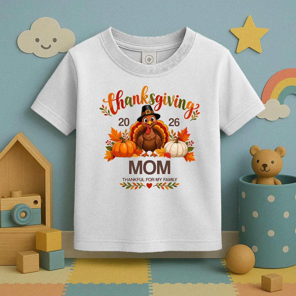 Thanksgiving Personalized Year Custom Gift - Vintage Turkey Family Thanksgiving Design Toddler T-Shirt - Front 2