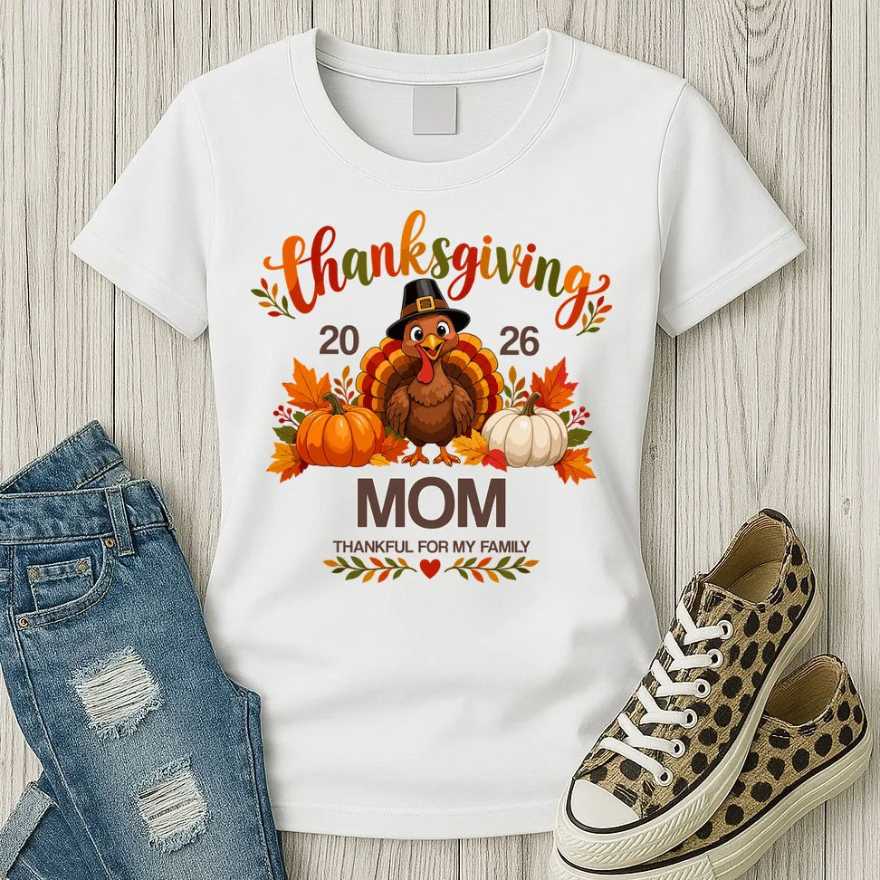 Thanksgiving Personalized Year Custom Gift - Vintage Turkey Family Thanksgiving Design Women's T-Shirt - Front 2