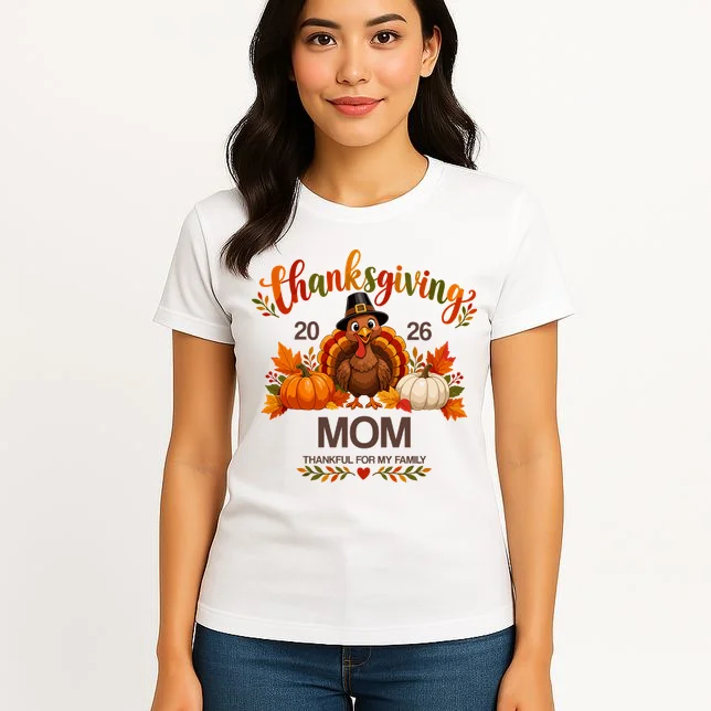 Thanksgiving Personalized Year Custom Gift - Vintage Turkey Family Thanksgiving Design Women's T-Shirt - Front 3