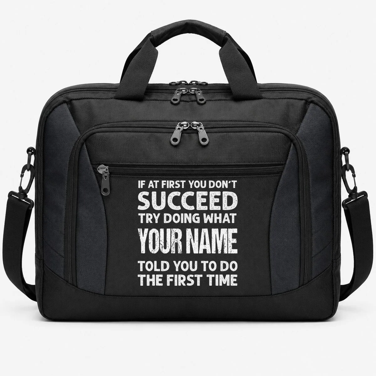 If At First You Don't Succeed Funny Custom Name Personalized Briefcase - Front