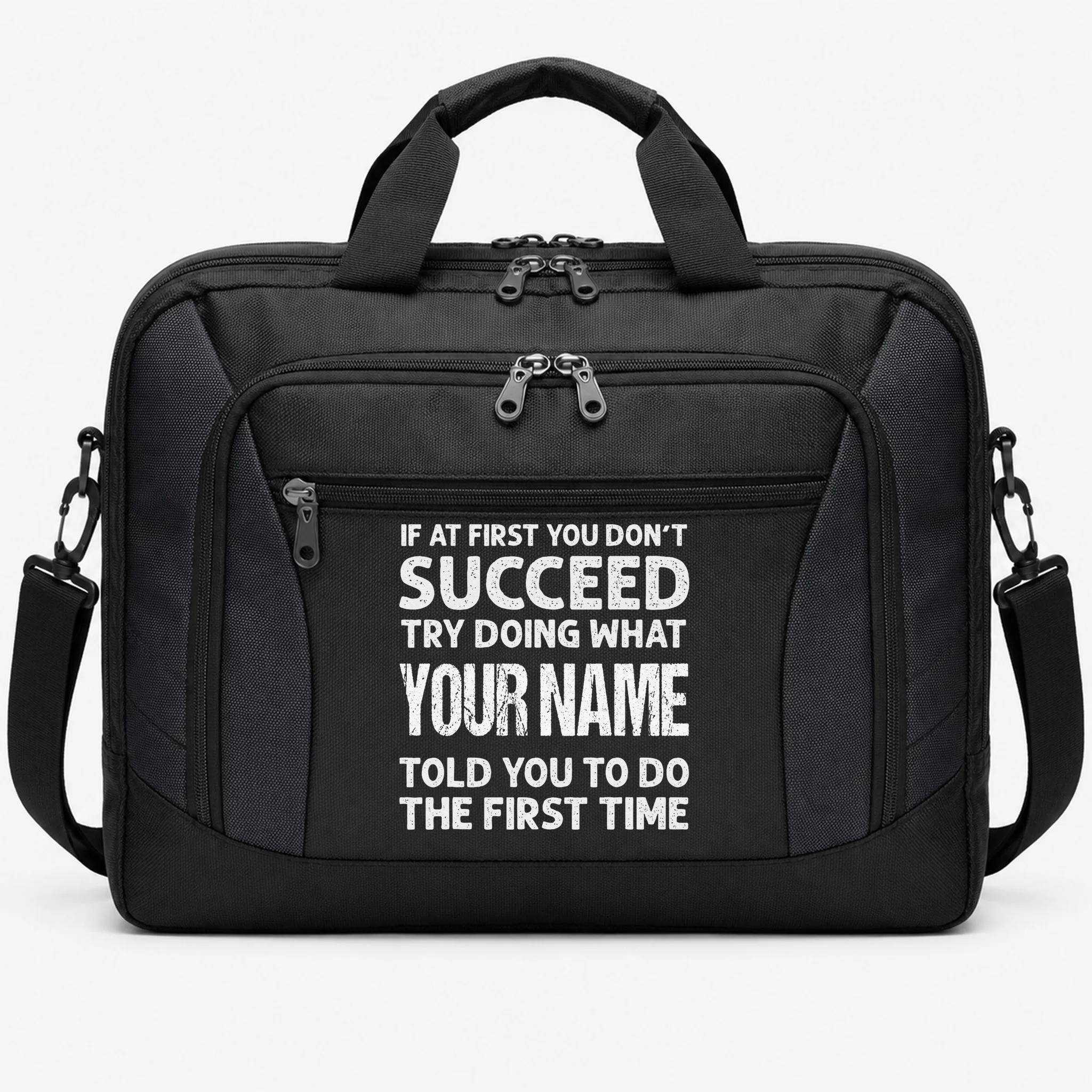 If At First You Don't Succeed Funny Custom Name Personalized Briefcase - Front