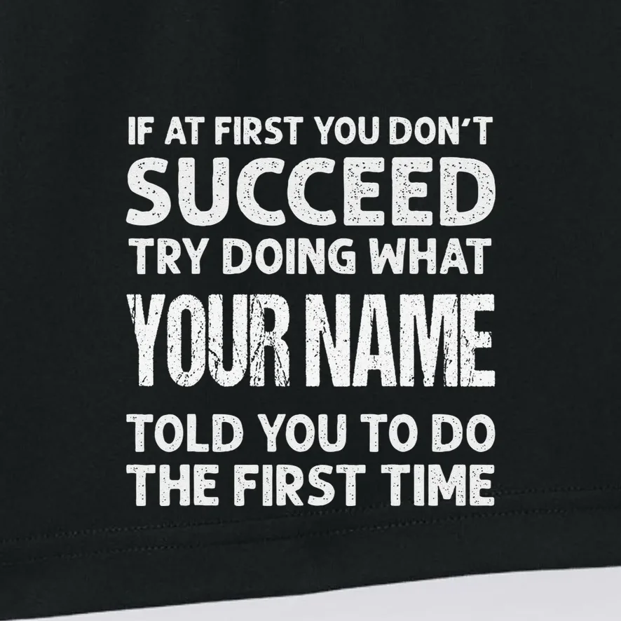 If At First You Don't Succeed Funny Custom Name Personalized Men's Shorts - Front - Close-up