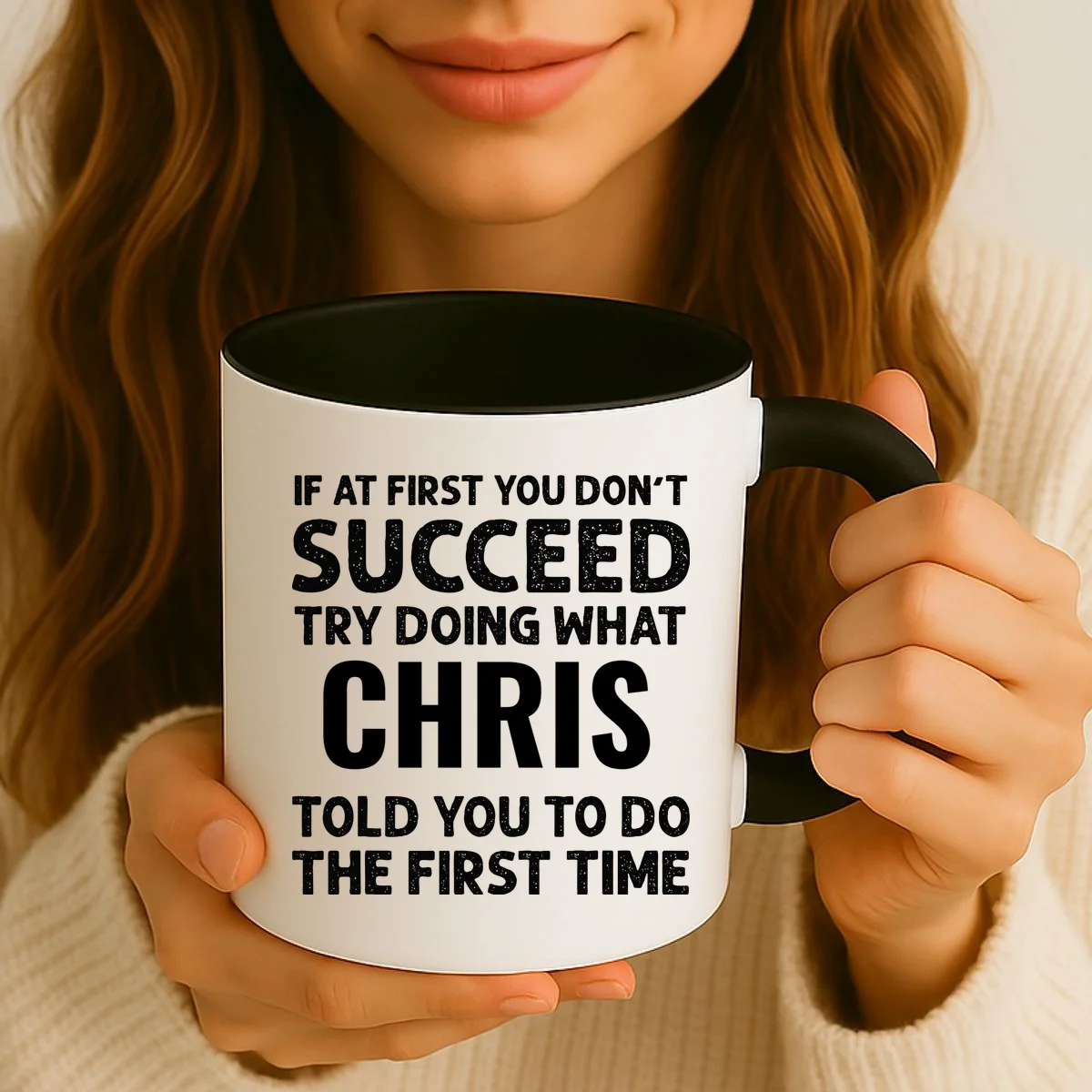 If At First You Don't Succeed Funny Name Personalized Custom Coffee Mug - Front 2