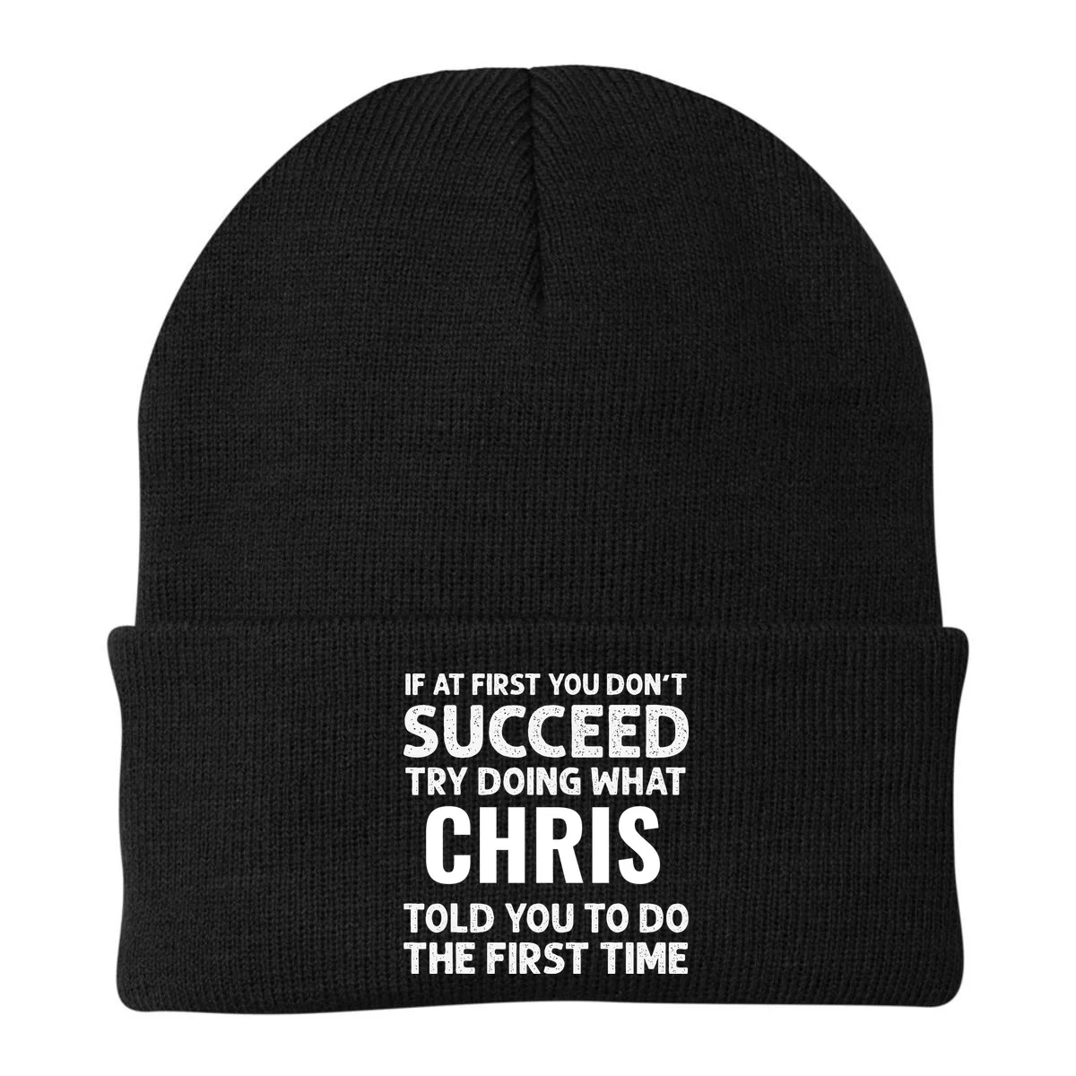 If At First You Don't Succeed Funny Name Personalized Custom Beanie - Front
