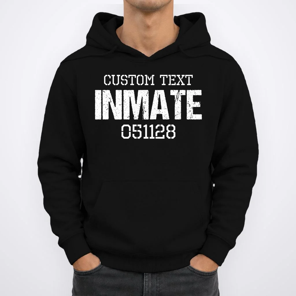 Inmate Custom Prisoner Costume Jail Outfit Personalized Hoodie - Front 1