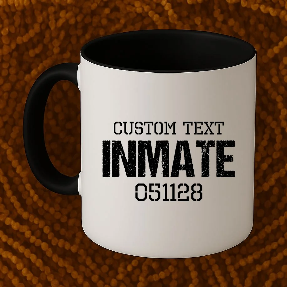 Inmate Custom Prisoner Costume Jail Outfit Personalized Coffee Mug - Front 1