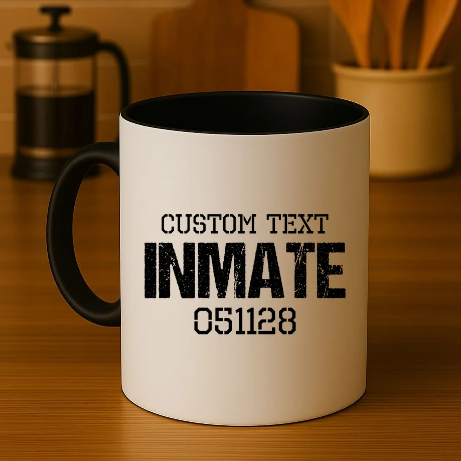 Inmate Custom Prisoner Costume Jail Outfit Personalized Coffee Mug - Front 3