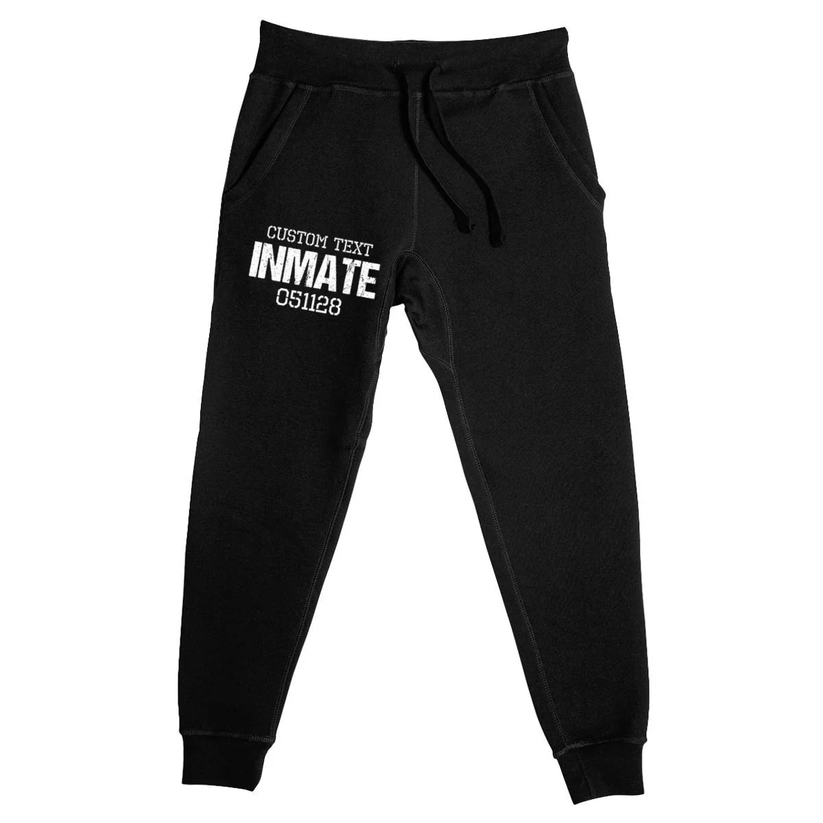 Inmate Custom Prisoner Costume Jail Outfit Personalized Men's Sweatpants - Front