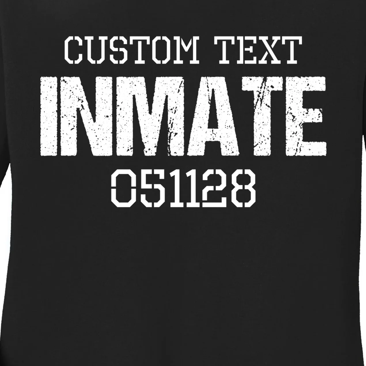Inmate Custom Prisoner Costume Jail Outfit Personalized Women's Long Sleeve Shirt - Front - Close-up