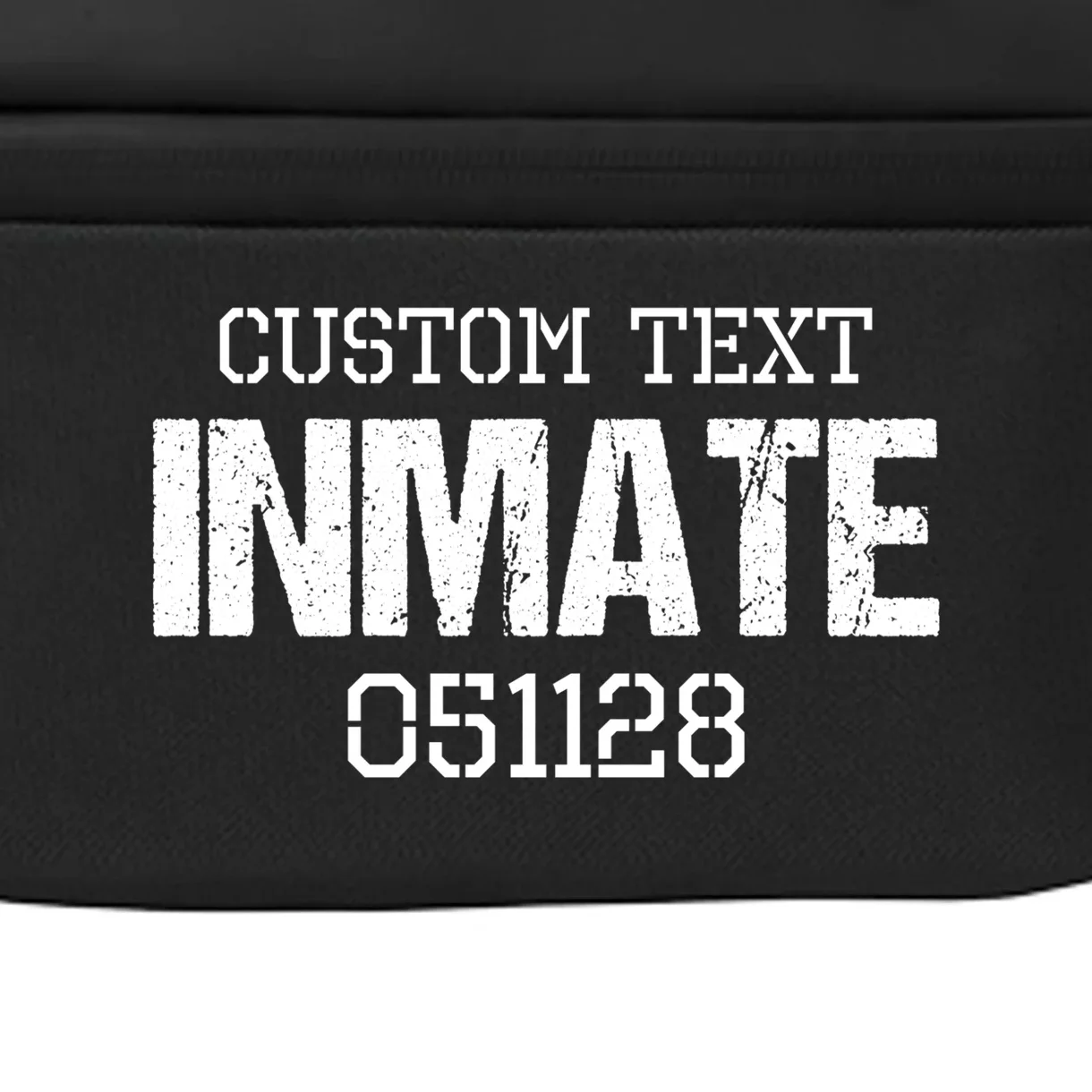 Inmate Custom Prisoner Costume Jail Outfit Personalized Crossbody - Front - Close-up