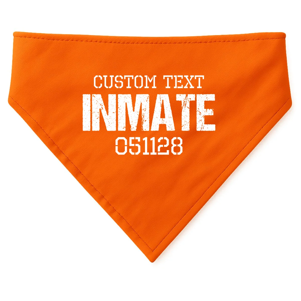 Inmate Custom Prisoner Costume Jail Outfit Personalized Dog Bandana - Front
