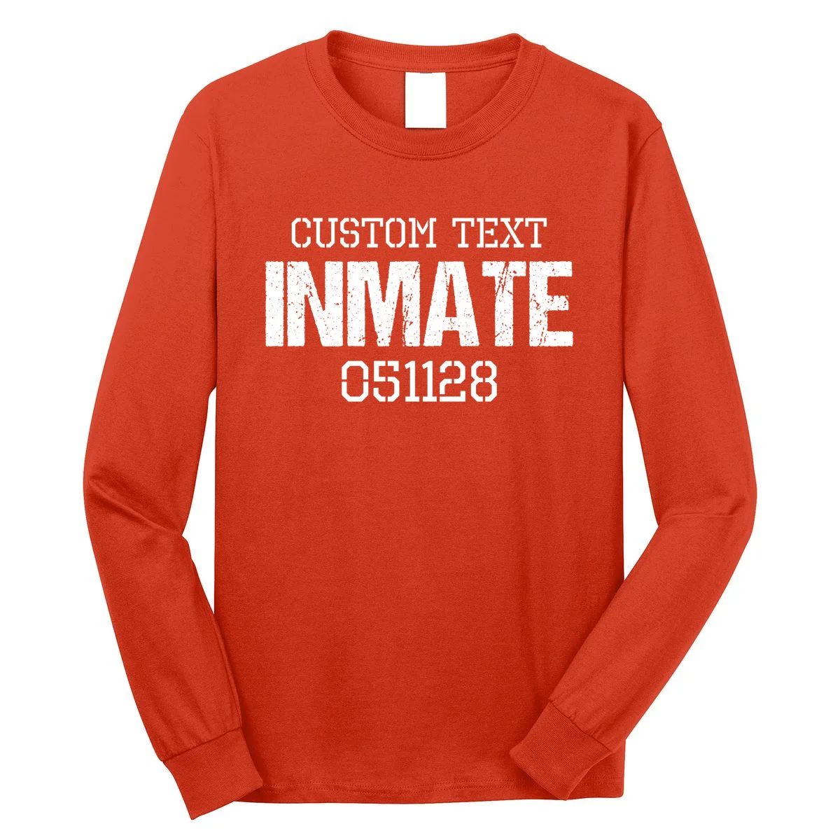 Inmate Custom Prisoner Costume Jail Outfit Personalized Long Sleeve Shirt - Front