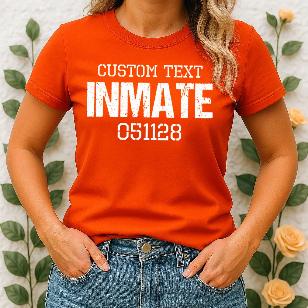 Inmate Custom Prisoner Costume Jail Outfit Personalized Women's T-Shirt - Front 1