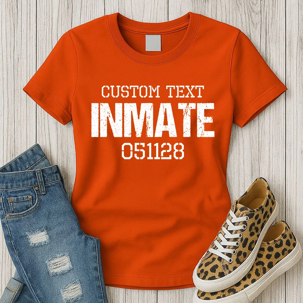 Inmate Custom Prisoner Costume Jail Outfit Personalized Women's T-Shirt - Front 2