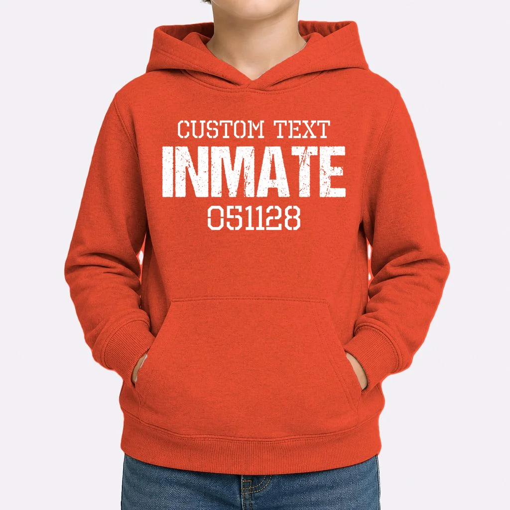 Inmate Custom Prisoner Costume Jail Outfit Personalized Kids Hoodie - Front 1