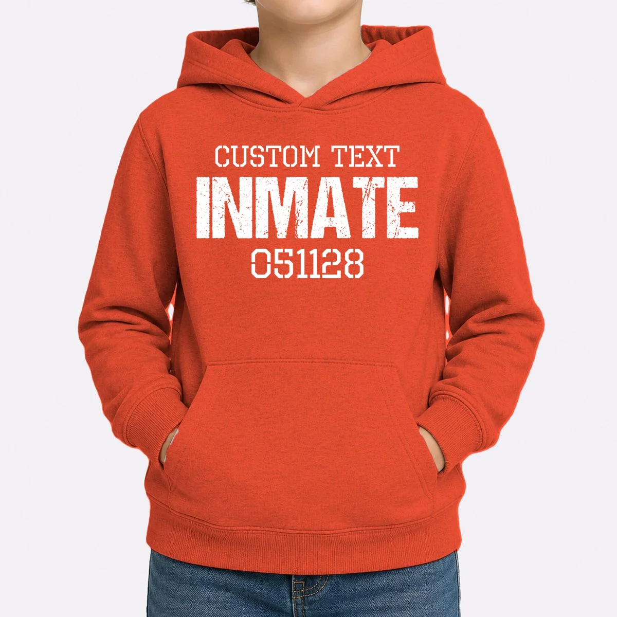 Inmate Custom Prisoner Costume Jail Outfit Personalized Kids Hoodie - Front 1