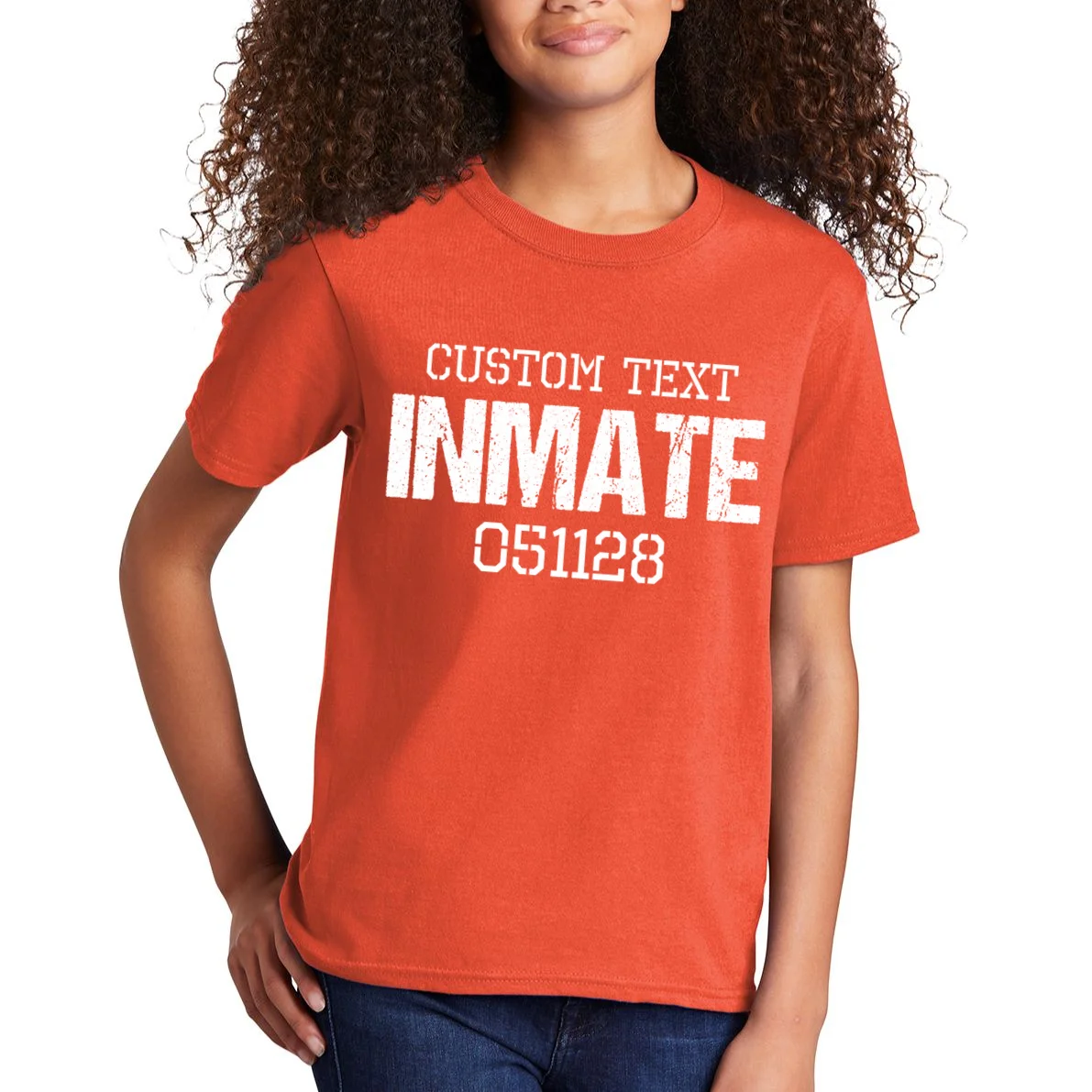 Inmate Custom Prisoner Costume Jail Outfit Personalized Kids T-Shirt - Front 1