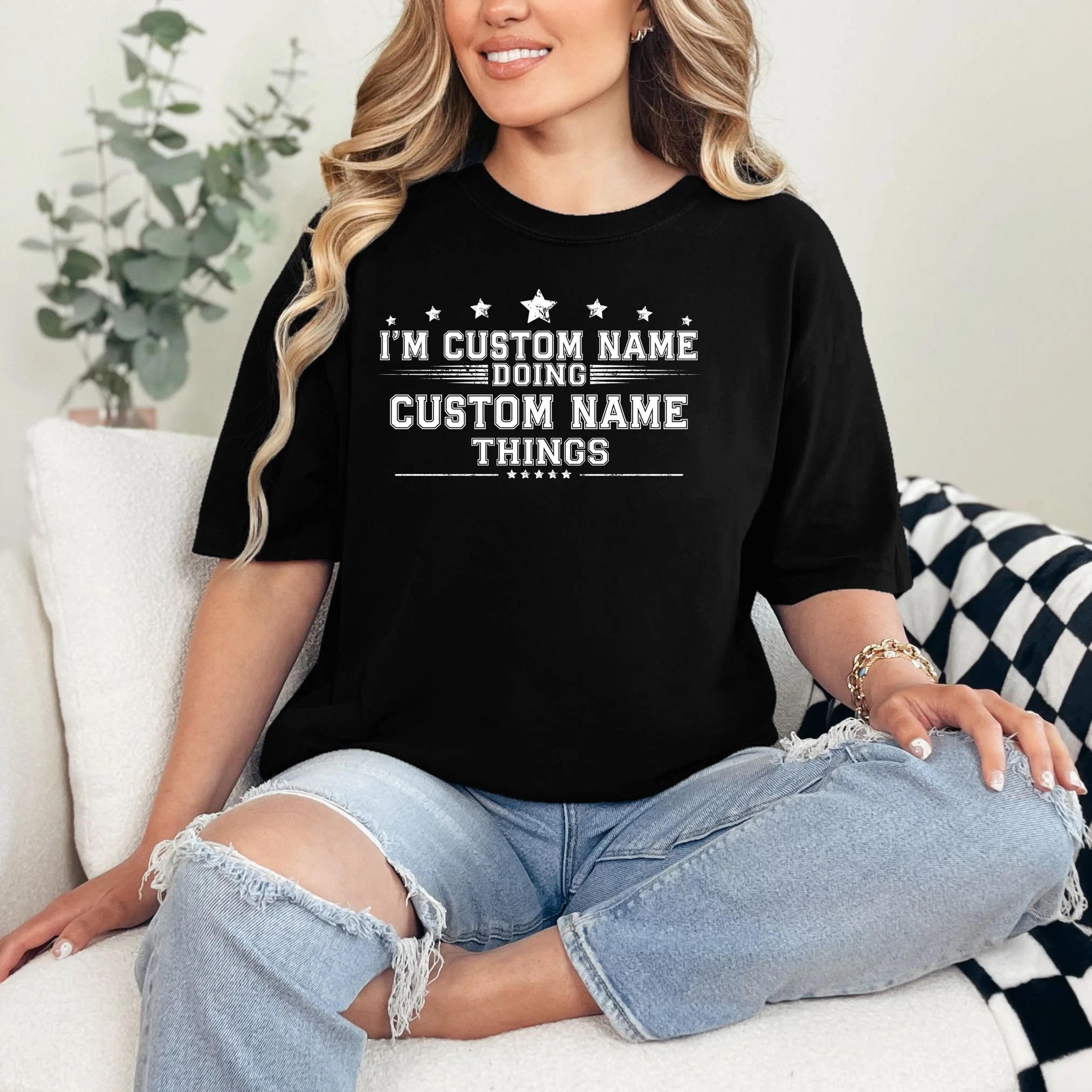 I'm Doing (Custom Name) Things Funny Personalized Gift T-Shirt - Front 1