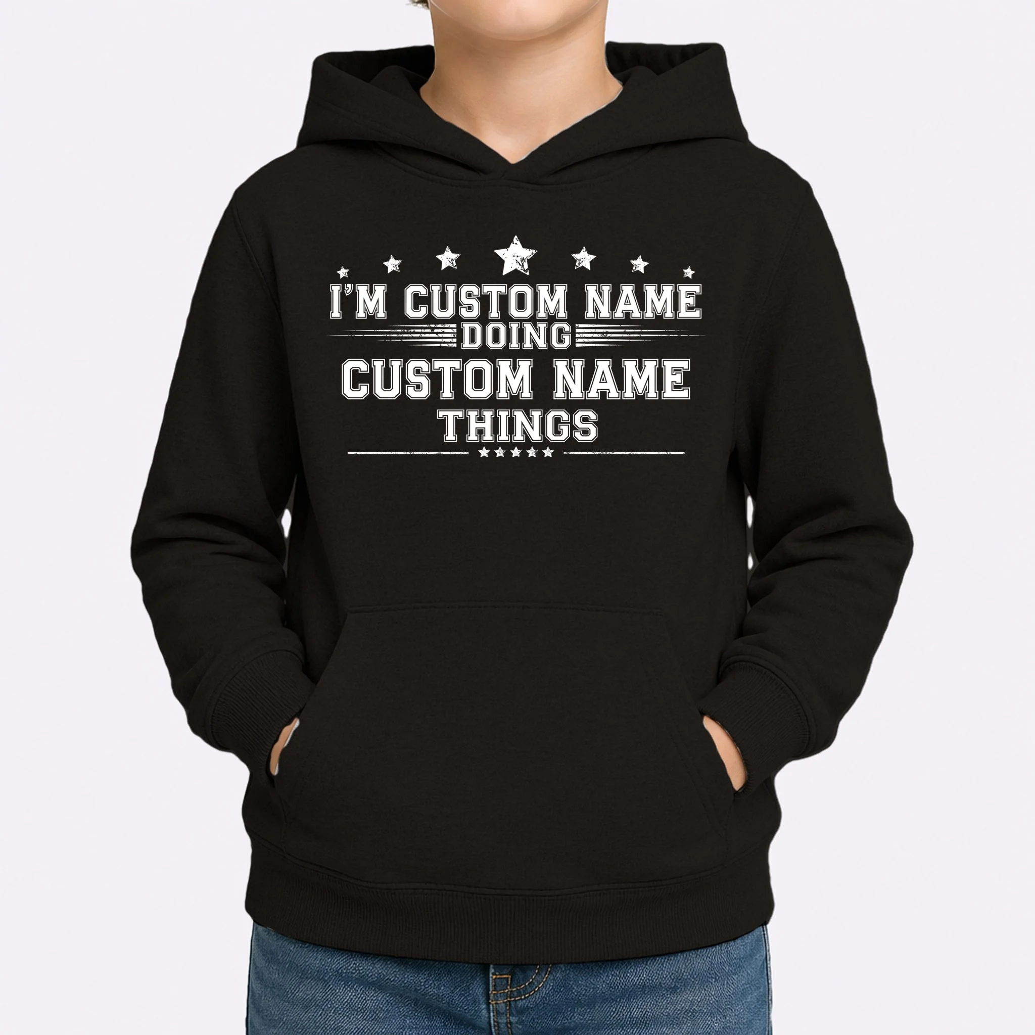I'm Doing (Custom Name) Things Funny Personalized Gift Kids Hoodie - Front 1