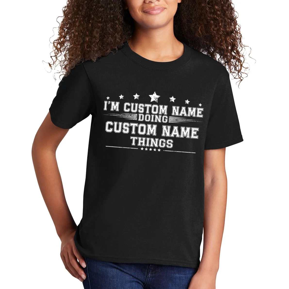 I'm Doing (Custom Name) Things Funny Personalized Gift Kids T-Shirt - Front 1