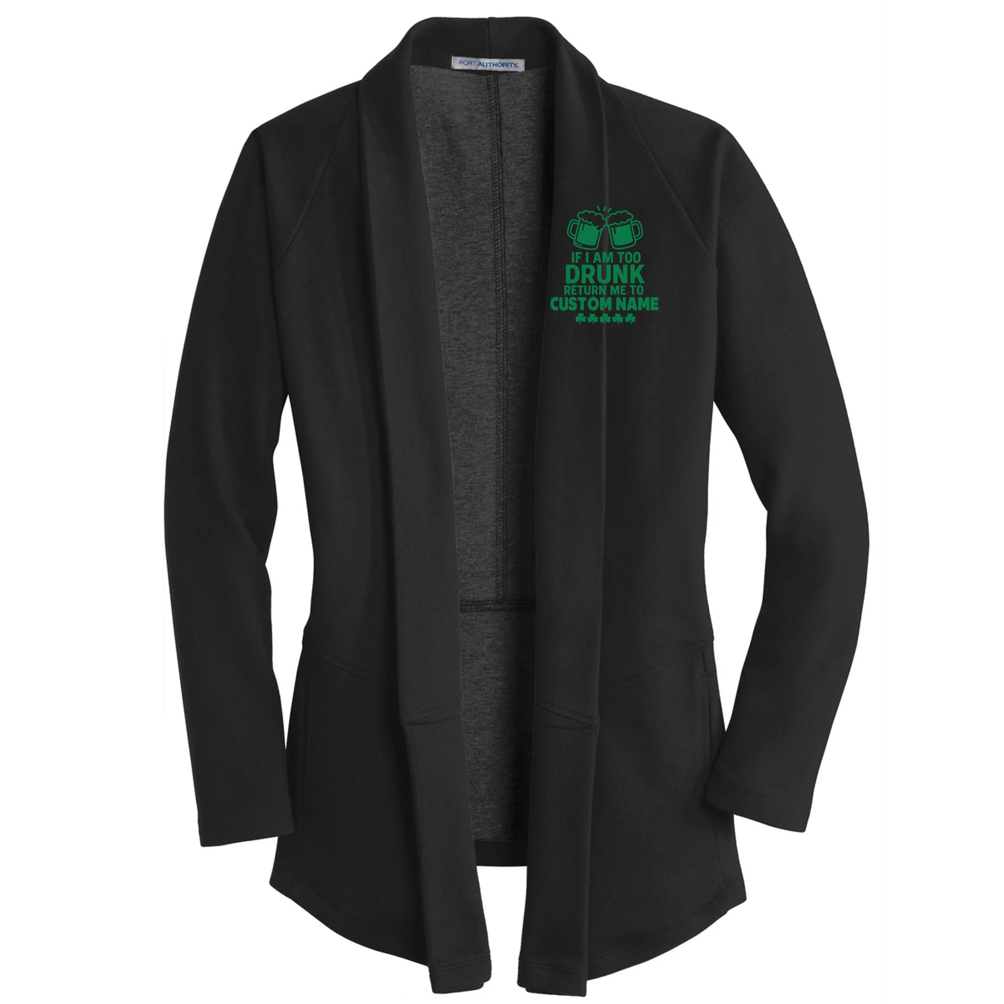 If I Am Too Drunk Return Me To Custom Name St Patricks Day Personalized Women's Cardigan - Front