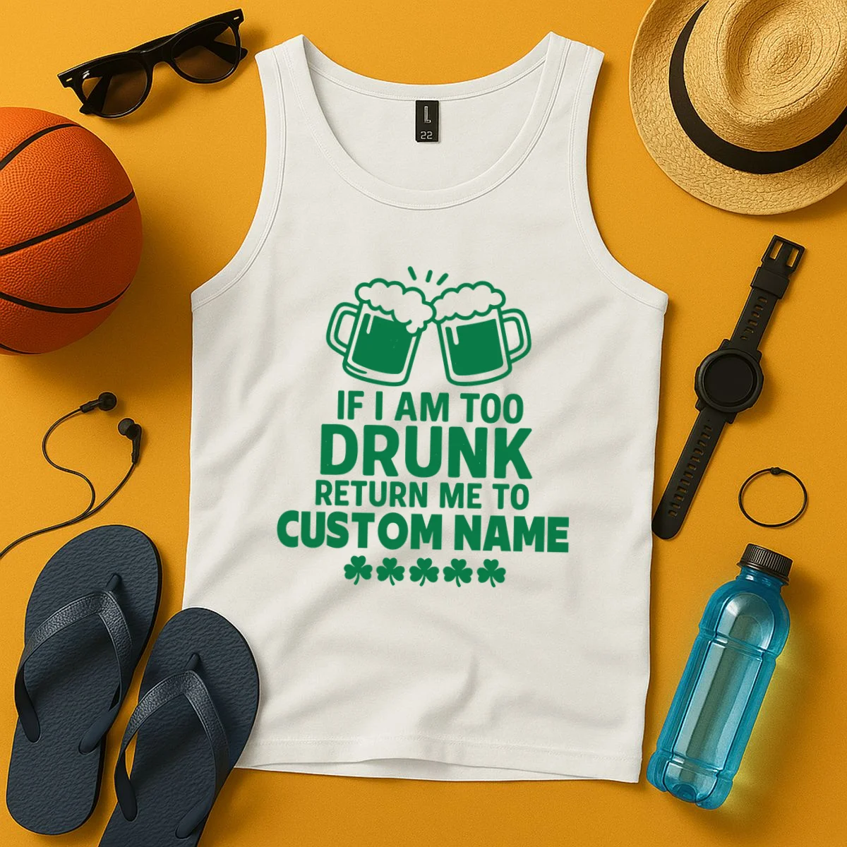 If I Am Too Drunk Return Me To Custom Name St Patricks Day Personalized Tank Top - Front 3