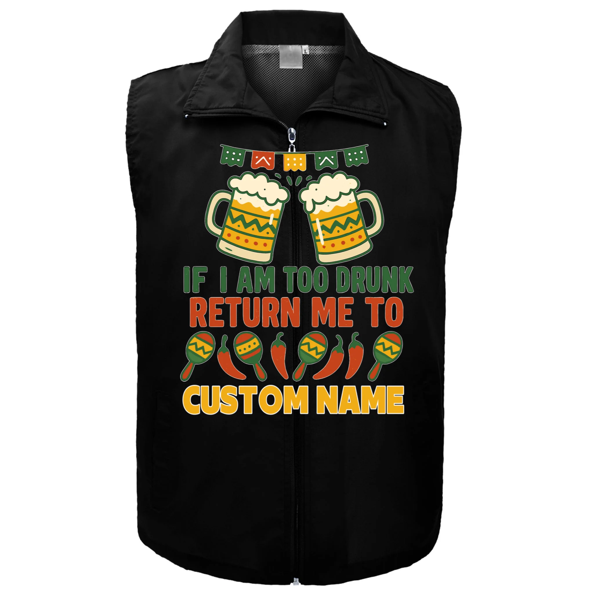 If I Am Too Drunk Return Me To Funny Cinco De Mayo Men's Vest - Front