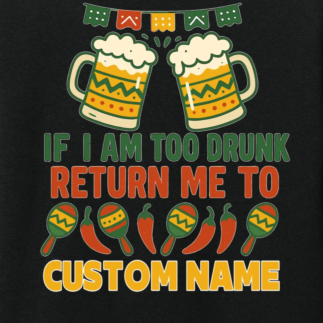 If I Am Too Drunk Return Me To Funny Cinco De Mayo Kids Long Sleeve Pajamas - Front - Close-up