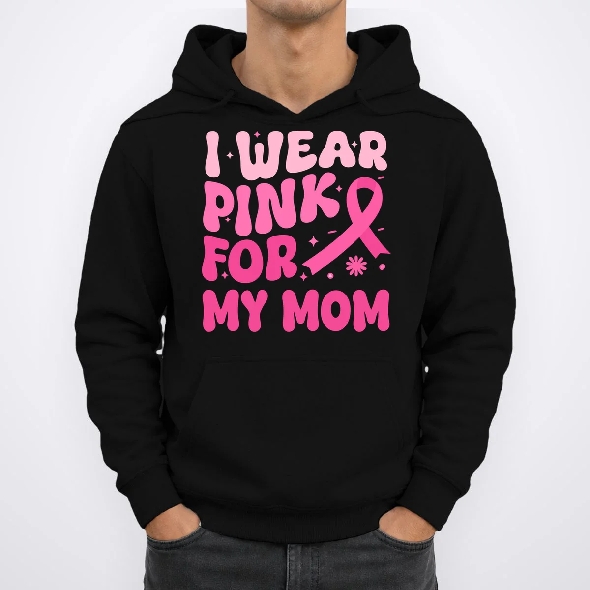 I Wear Pink For Personalized Breast Cancer Awareness Hoodie - Front 1