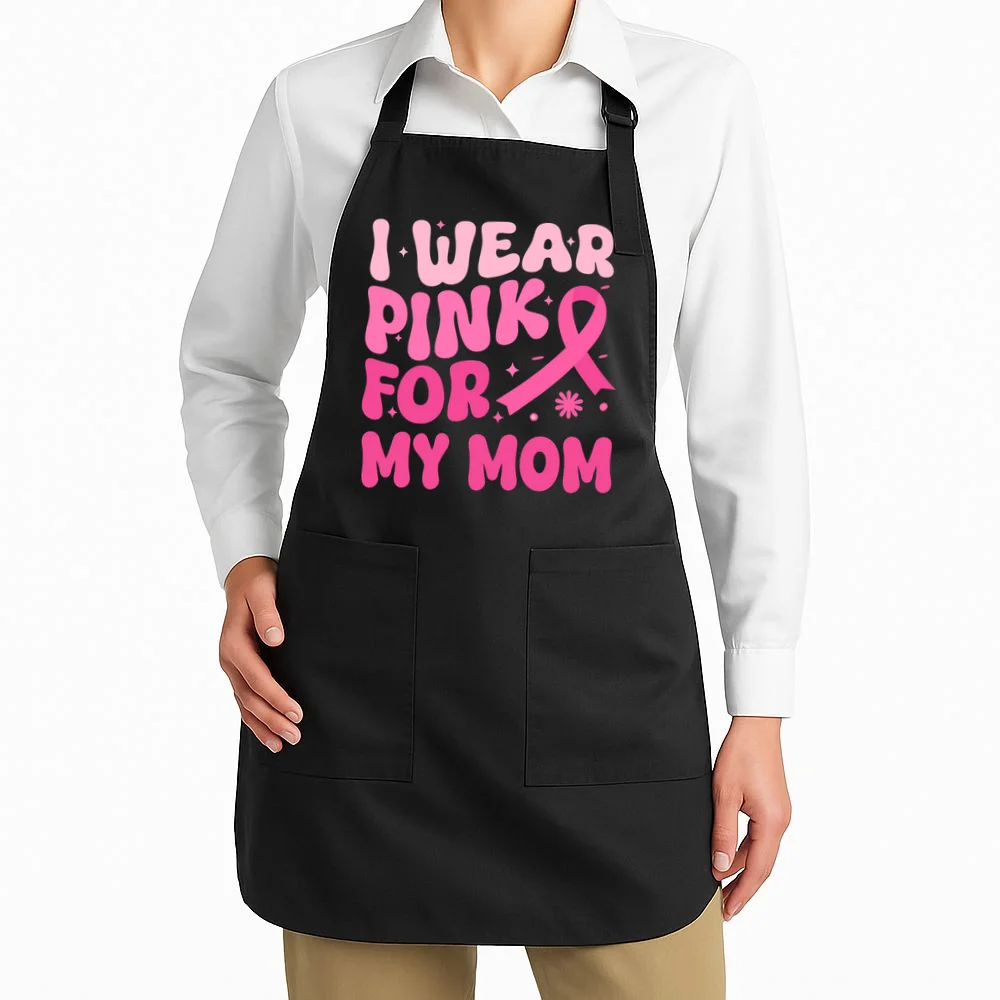 I Wear Pink For Personalized Breast Cancer Awareness Apron - Front 1
