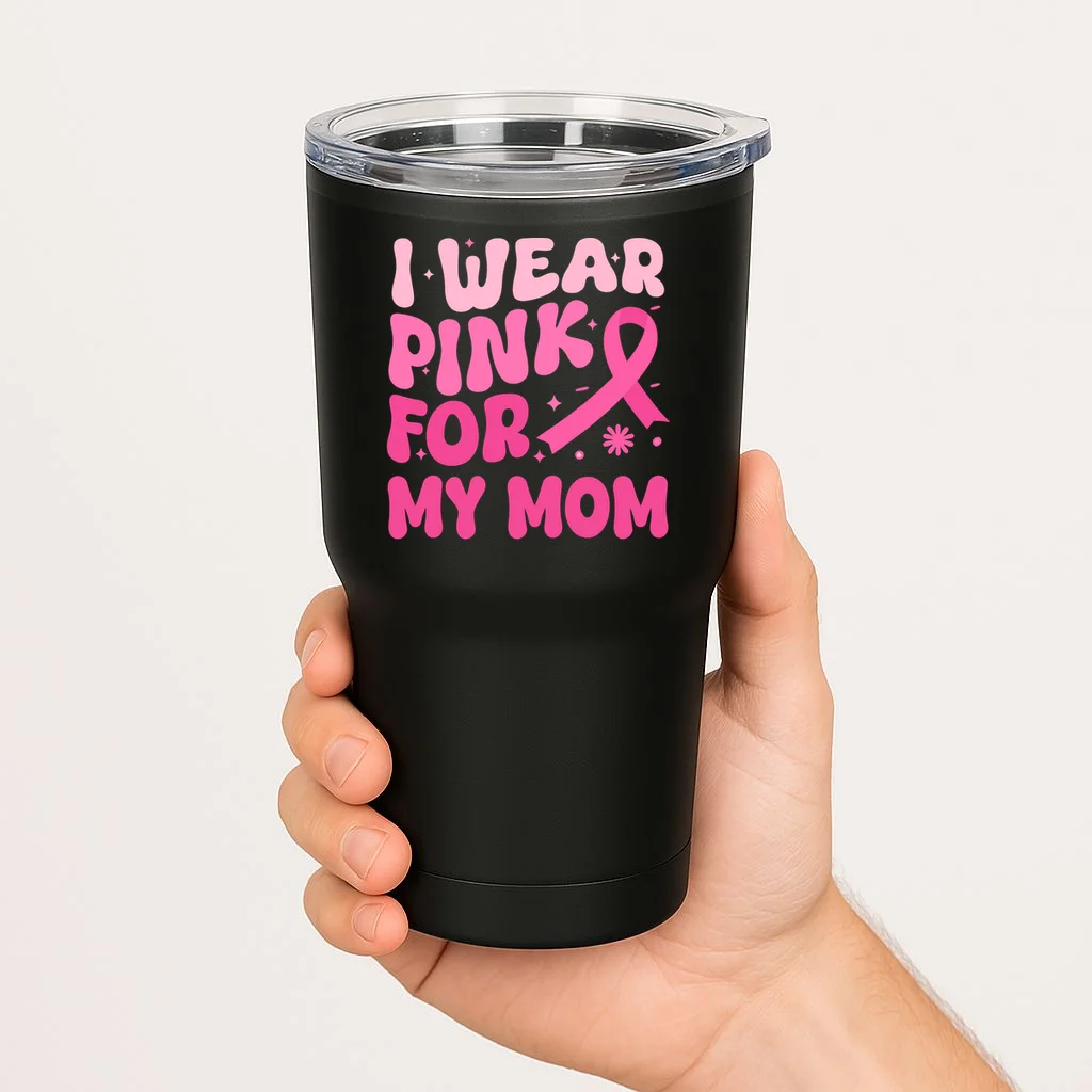I Wear Pink For Personalized Breast Cancer Awareness 20oz Tumbler - Front 1