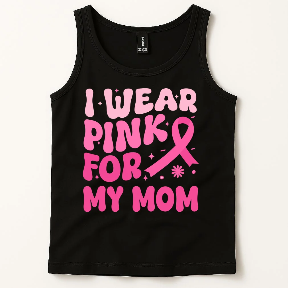 I Wear Pink For Personalized Breast Cancer Awareness Tank Top - Front 1