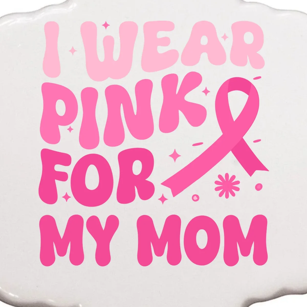 I Wear Pink For Personalized Breast Cancer Awareness Ornament - Front - Close-up