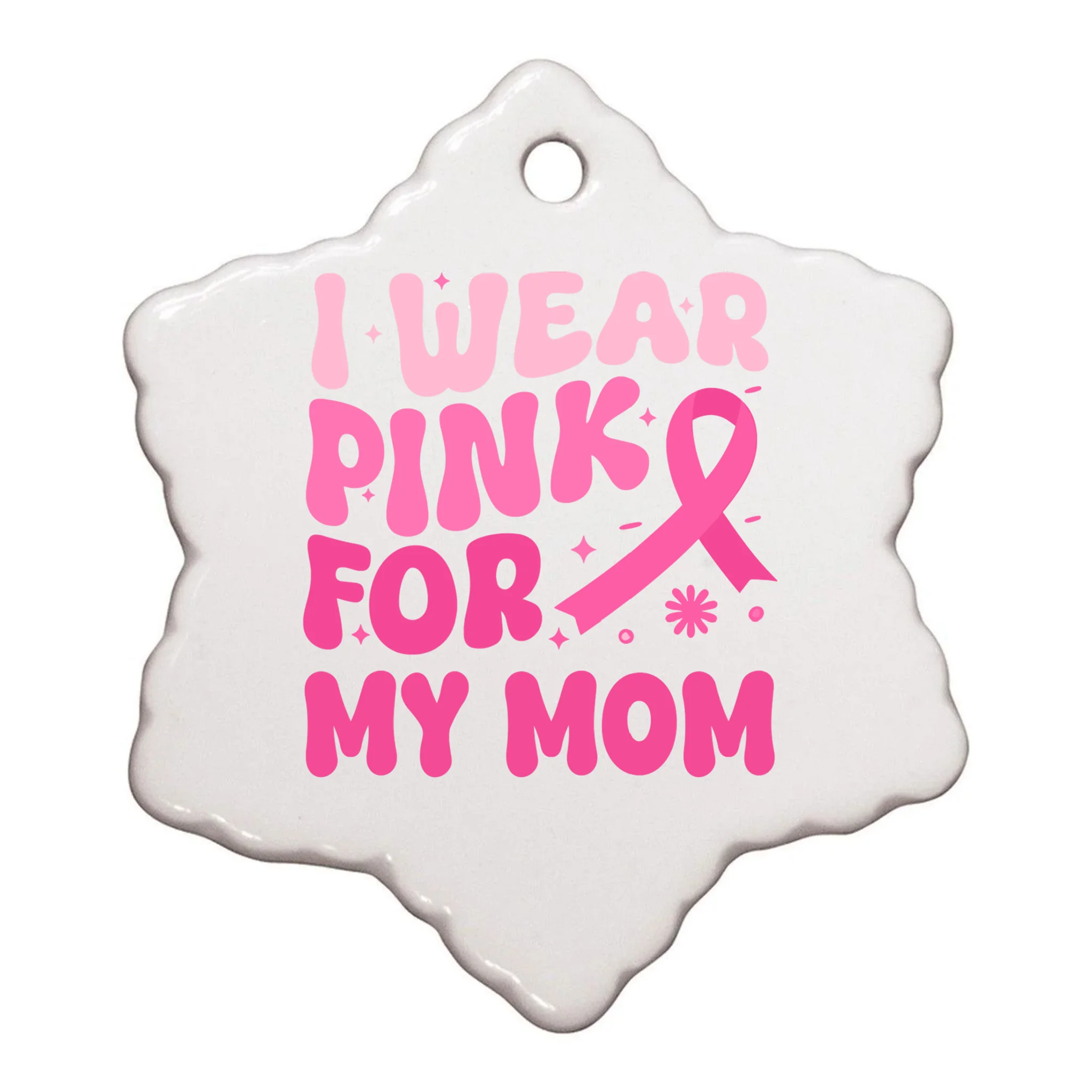 I Wear Pink For Personalized Breast Cancer Awareness Ornament - Front