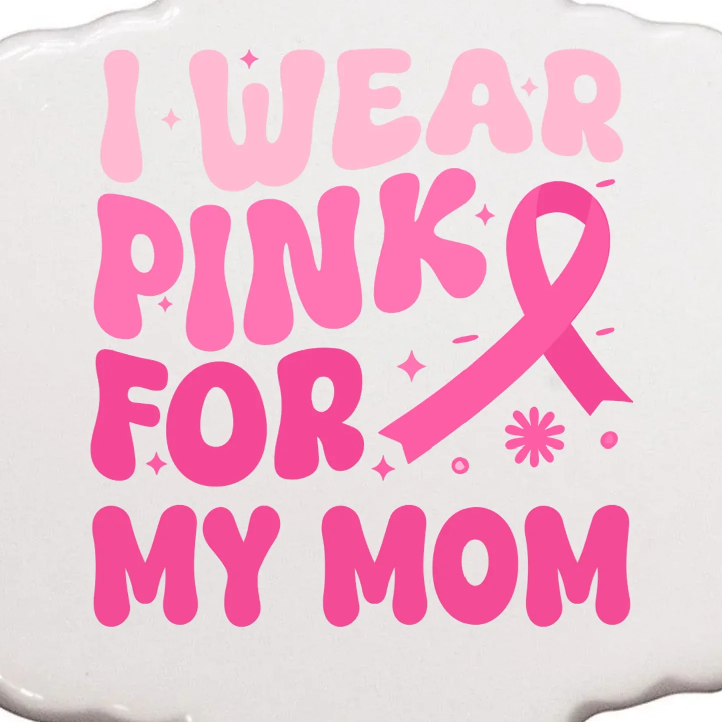 I Wear Pink For Personalized Breast Cancer Awareness Ornament - Front - Close-up