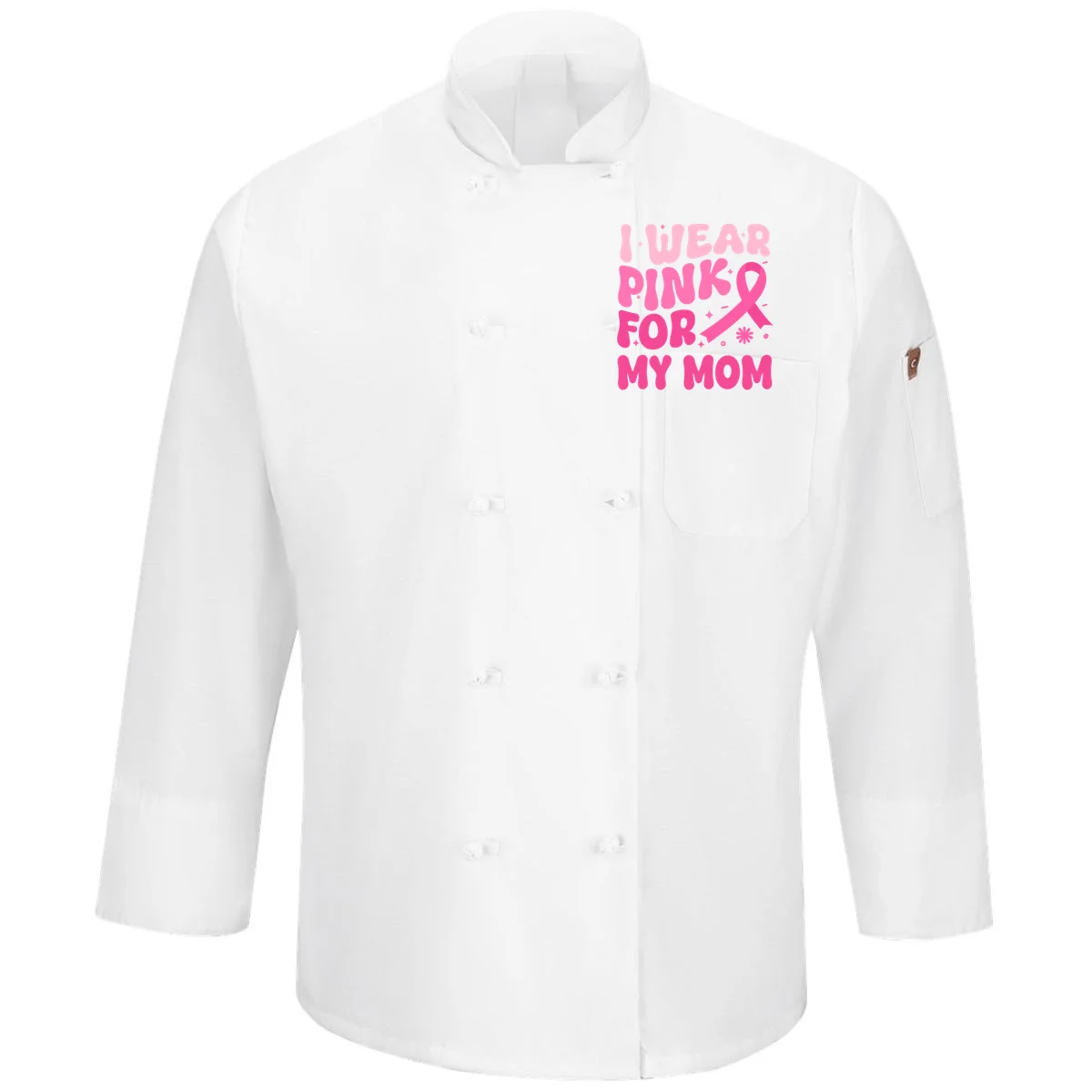 I Wear Pink For Personalized Breast Cancer Awareness Men's Chef Coat - Front