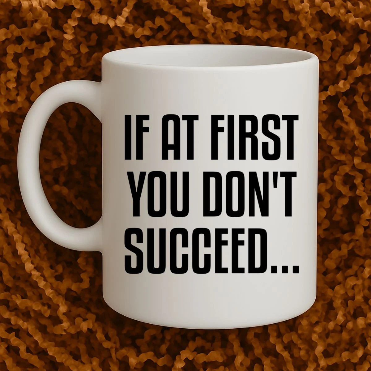 If At First You Don't Succeed Funny Personalized Name Coffee Mug - Front 1