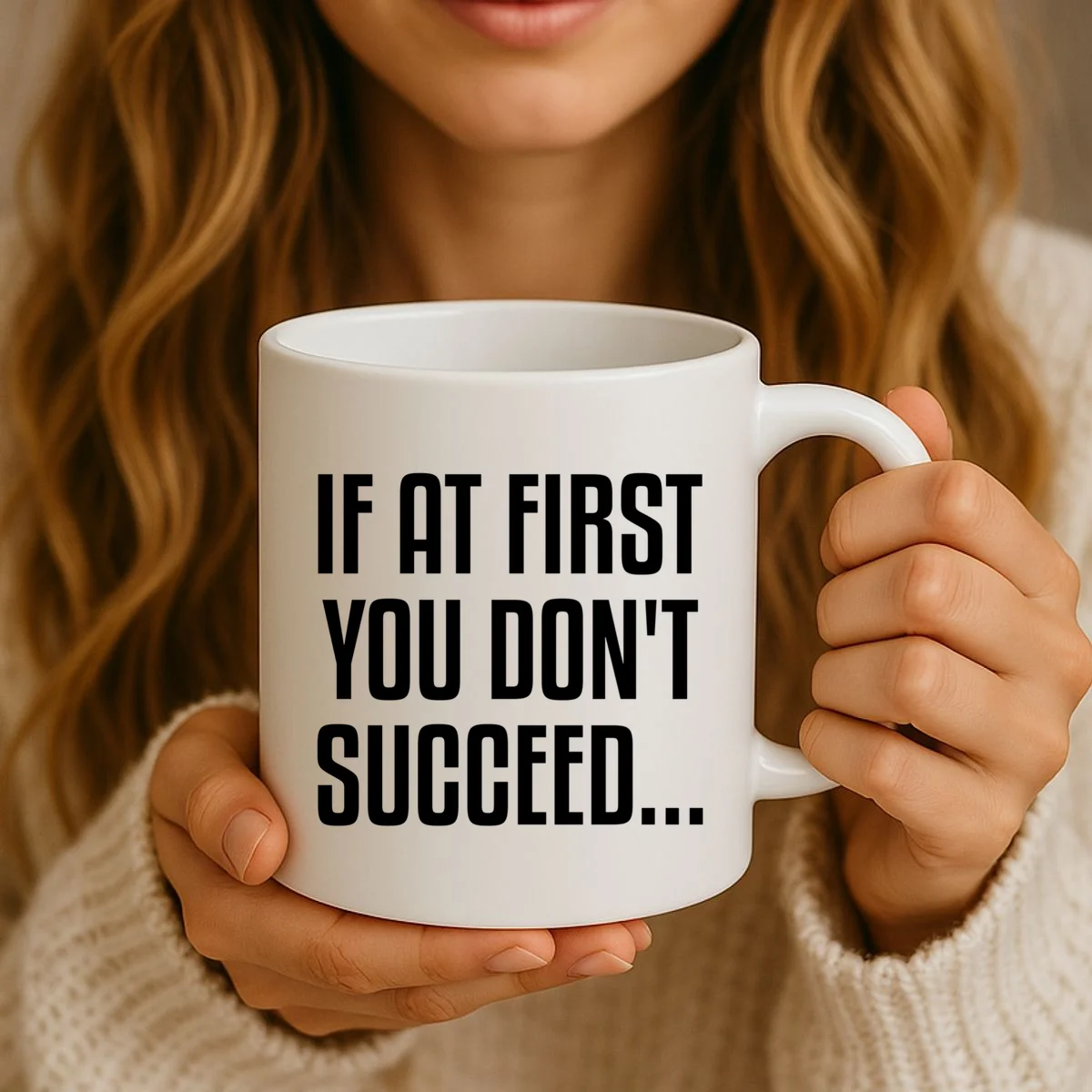 If At First You Don't Succeed Funny Personalized Name Coffee Mug - Front 2
