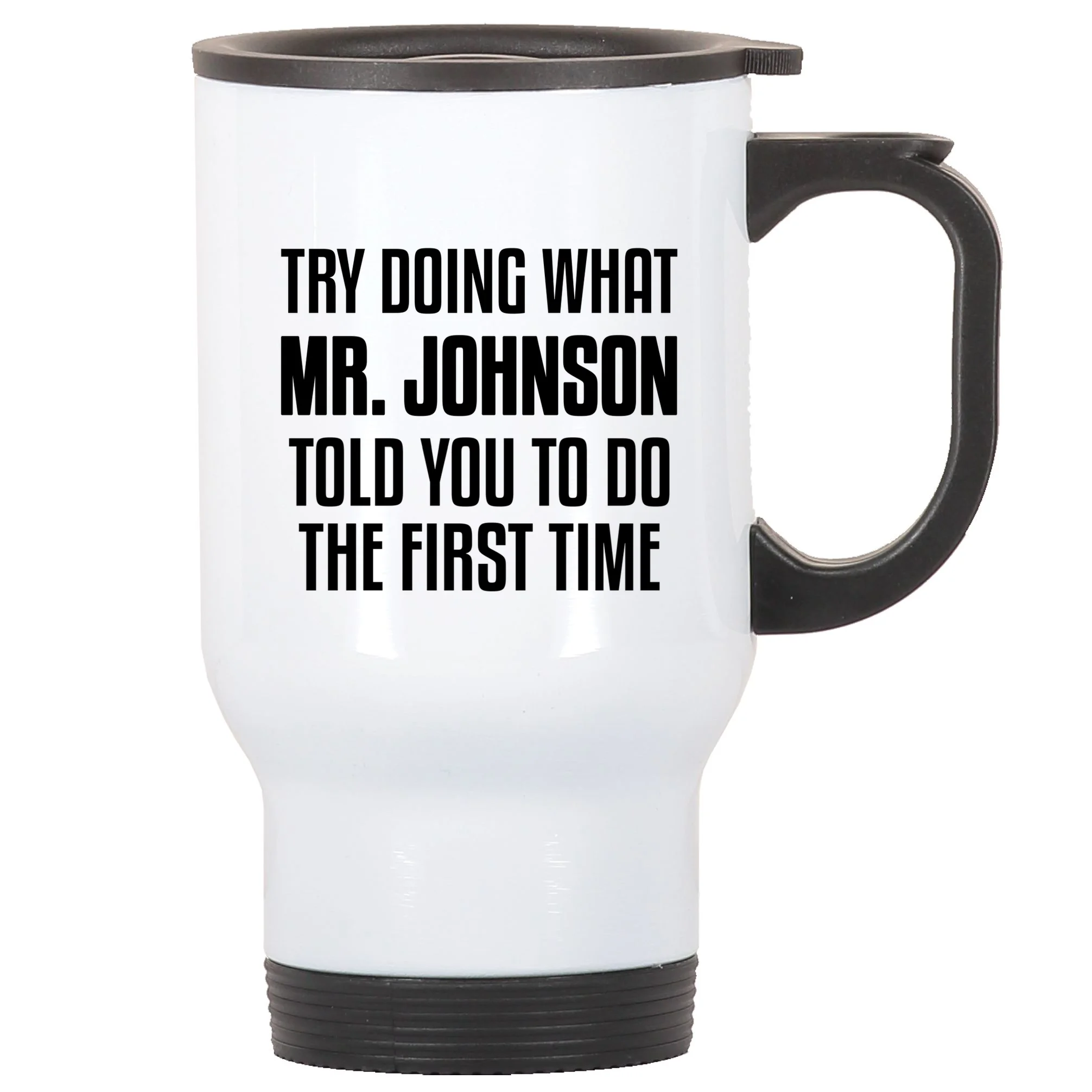 If At First You Don't Succeed Funny Personalized Name Travel Mug - Back