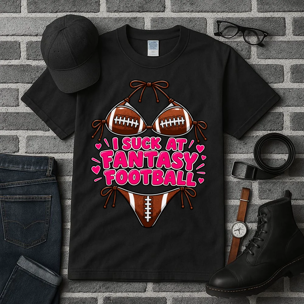 I Suck At Fantasy Bikini Funny Personalized Fantasy Football Tall T-Shirt - Front 2