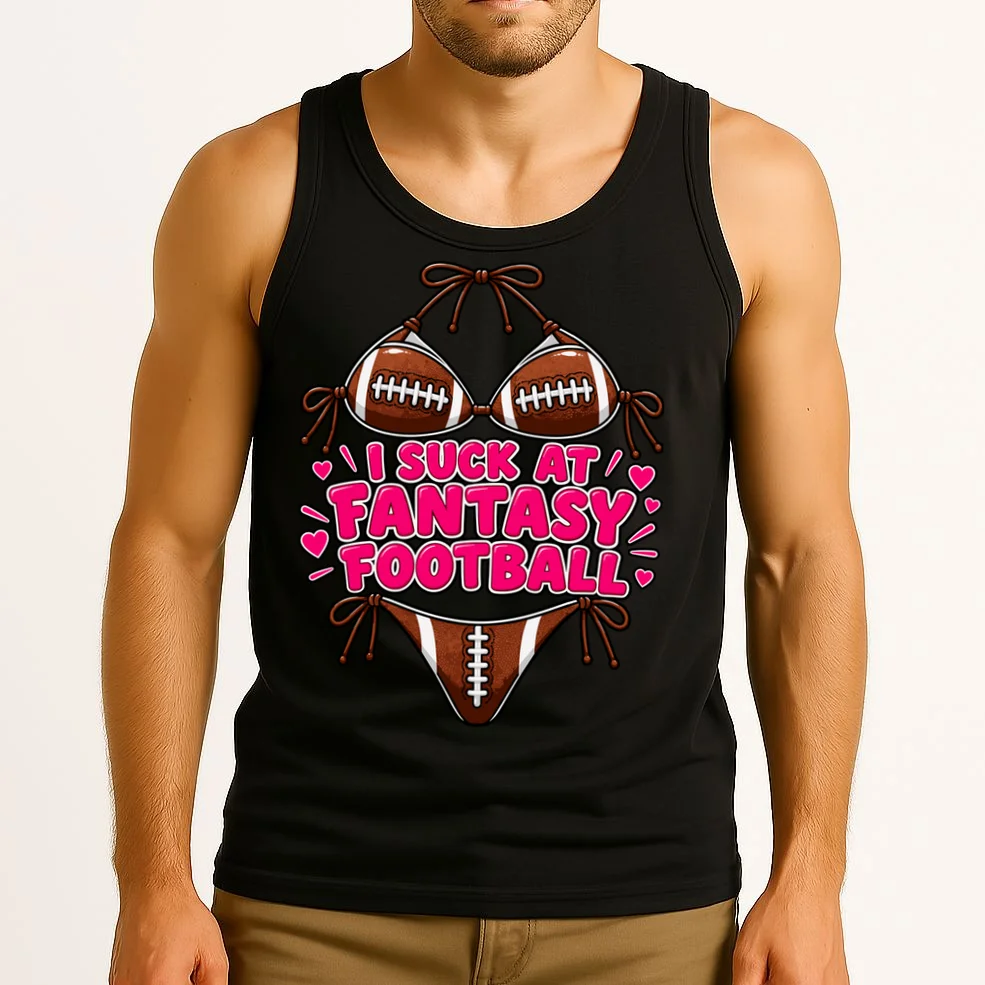 I Suck At Fantasy Bikini Funny Personalized Fantasy Football Tank Top - Front 2