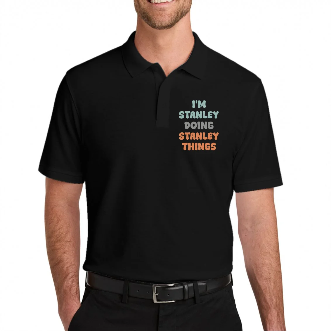 I'm Custom Name Doing Custom Name Things Cute Men's Polo - Front 1