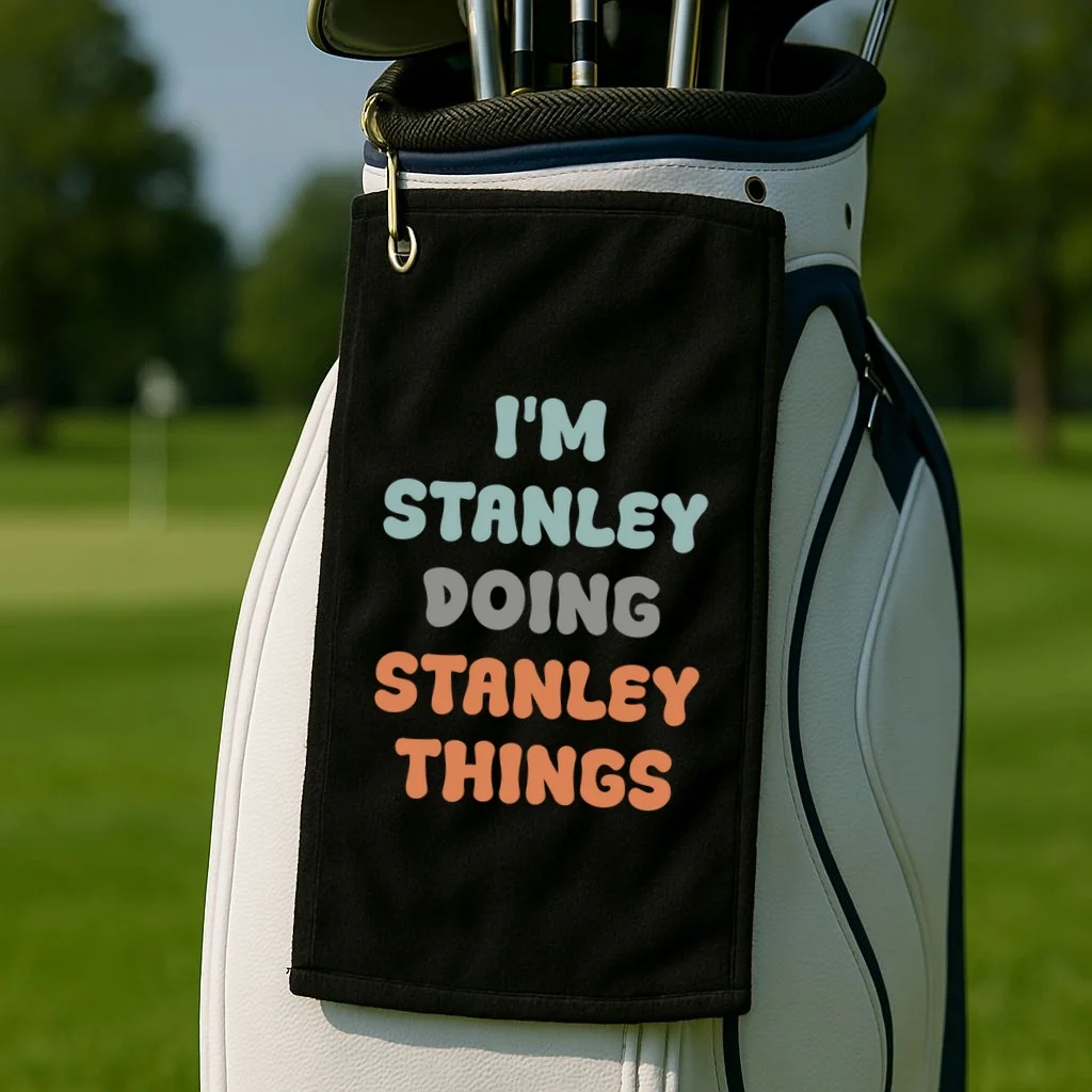 I'm Custom Name Doing Custom Name Things Cute Golf Towel - Front 2