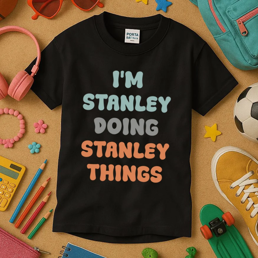 I'm Custom Name Doing Custom Name Things Cute Kids T-Shirt - Front 2