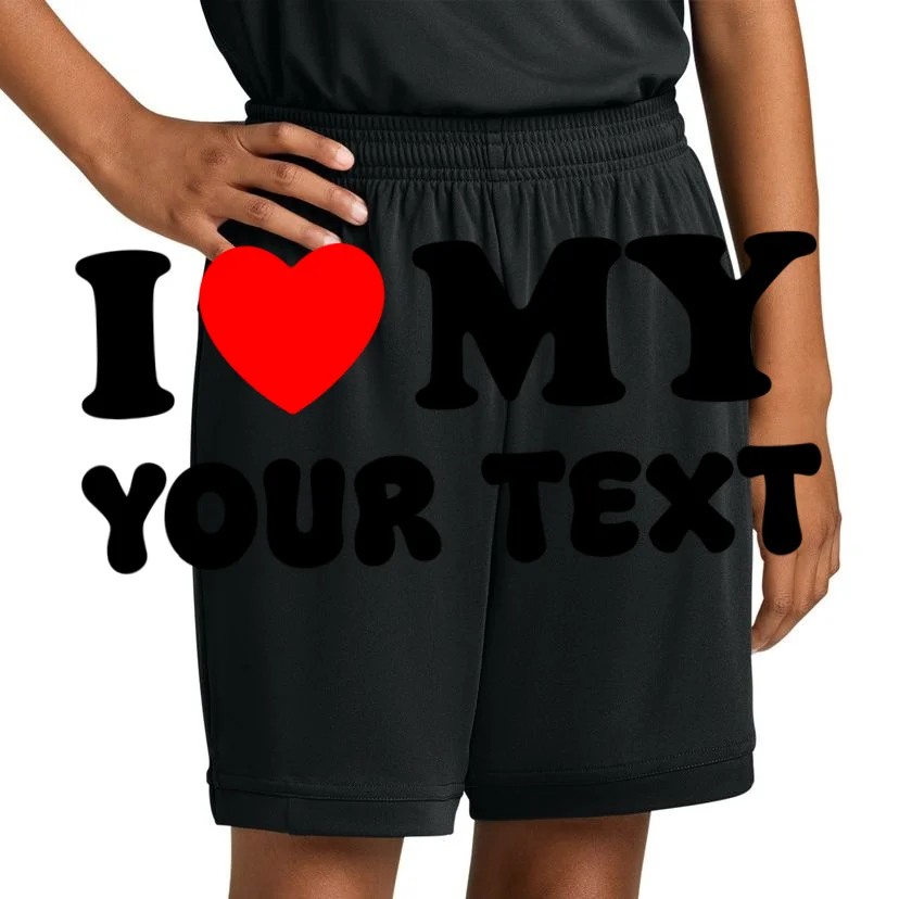 I Love My (Customizable Text) Valentine’s Day Heart Kids Shorts - Front 1