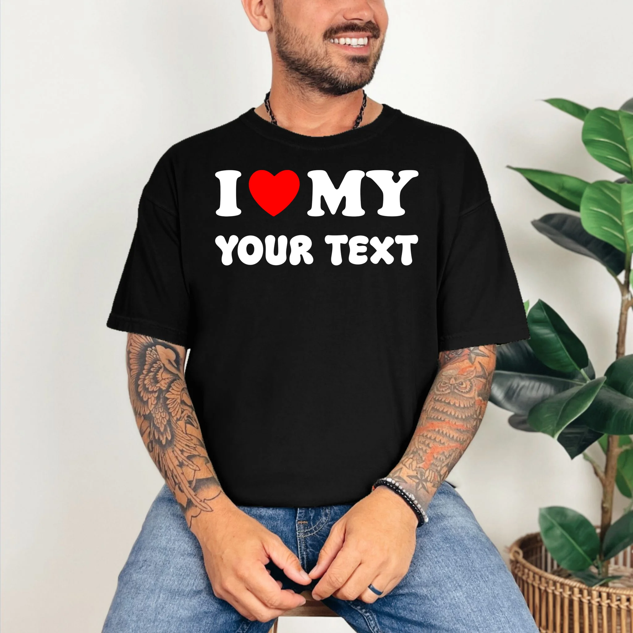 I Love My (Customizable Text) Valentine’s Day Heart T-Shirt - Front 2