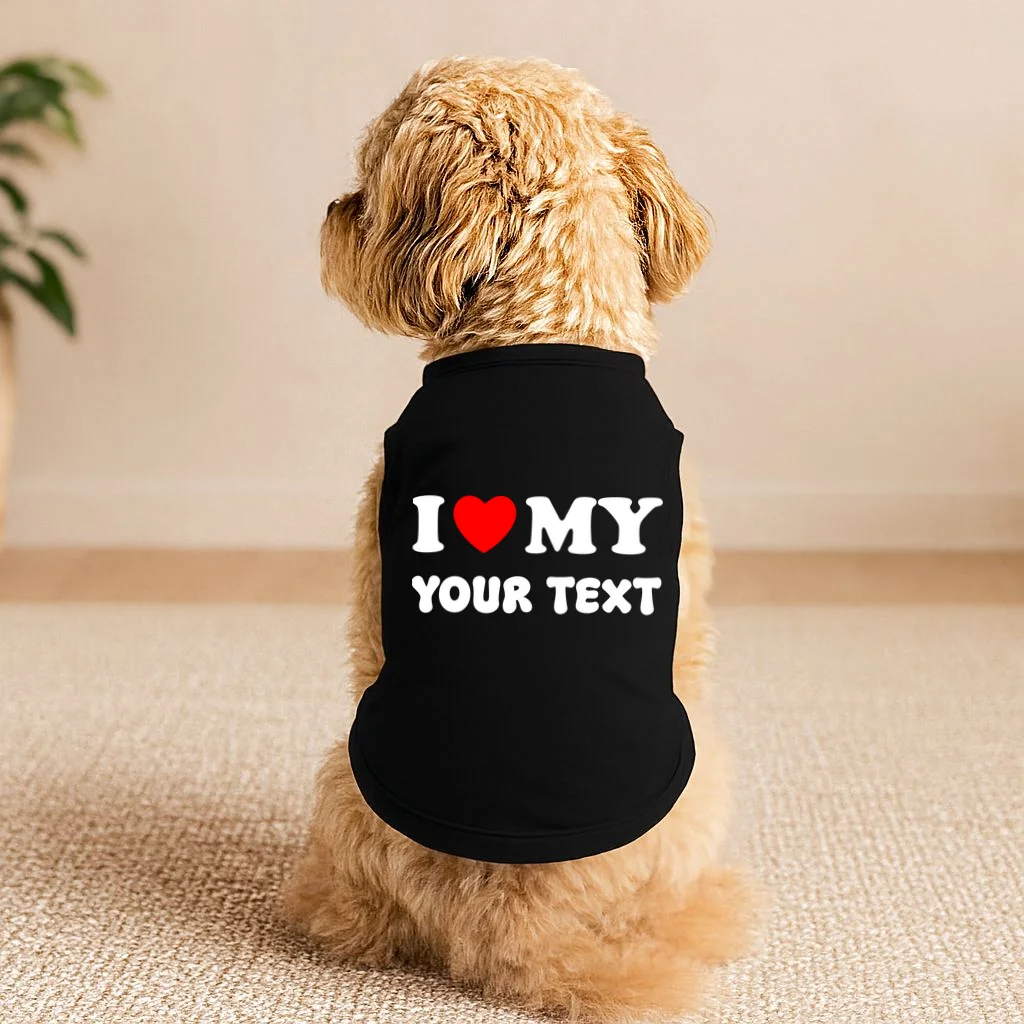 I Love My (Customizable Text) Valentine’s Day Heart Doggie Tank - Front 1